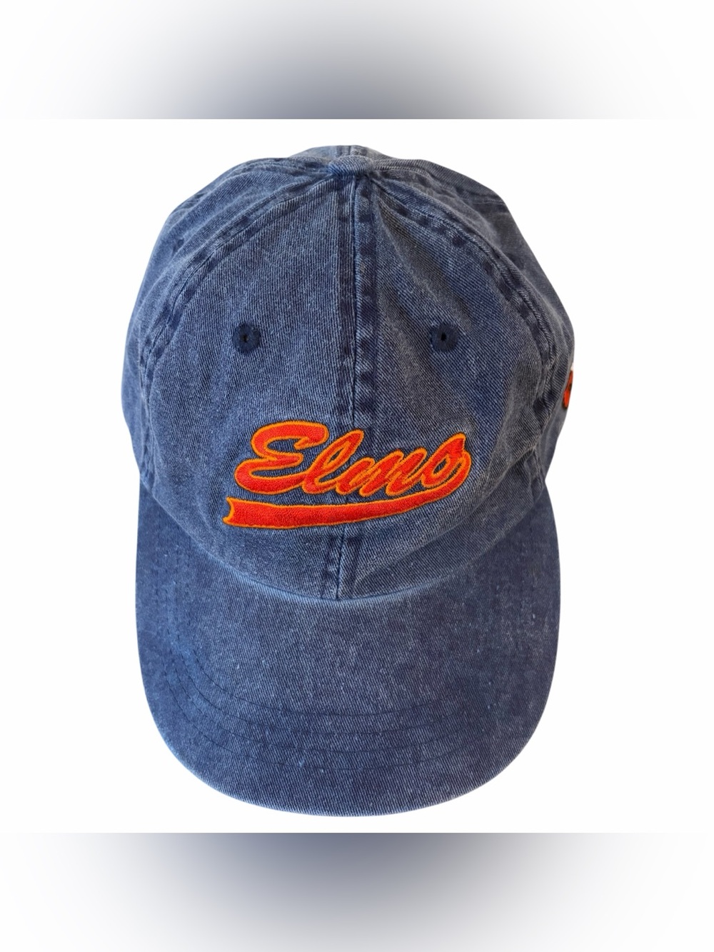 Sesame Place Elmo Adjustable Hat Denim Baseball Cap Embroidered Red LeatherStrap
